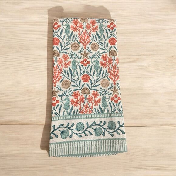 Sigrid Olsen Other - Sigrid Olsen Home Kitchen Dish Towels Ocean Shells 100% Cotton 20" X 28"